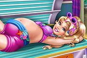 game Barbie Pregnant Tanning Solarium