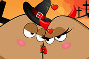 game Pou Halloween Kissing