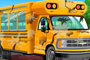 game School Bus Car Wash Game