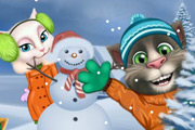 game Talking Tom Playing Snowballs